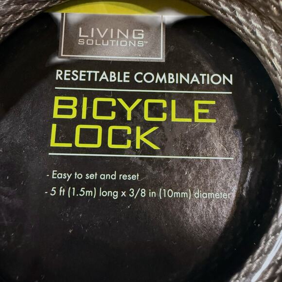 Living Solutions Resettable Combination Bicycle Lock 5ft Length - Picture 3 of 4